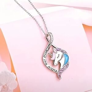 New Unicorn Pendant Necklace. Follow your dreams women's girls kids